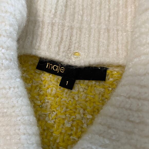 Maje Womens Fancy Boucle Knit Cardigan Sweater Size Small Business Career Preppy - Picture 3 of 10